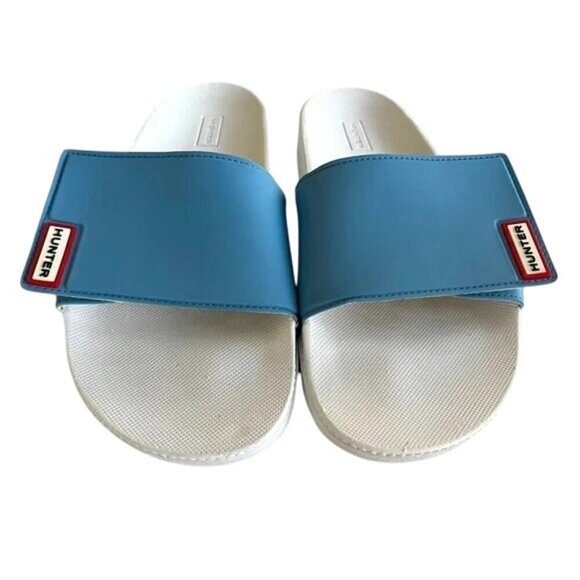 Hunter Forget Me Not Pastel Blue Slide Sandals - Picture 2 of 5